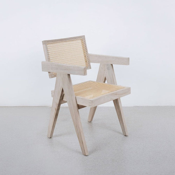 Jeanneret Armchair - Weathered Grey Indoor/Outdoor-France & Son-FL1316GREY-SYN-Outdoor Dining ChairsSingle-1-France and Son