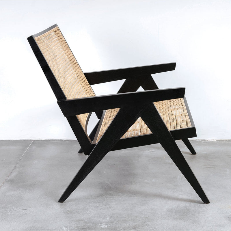 Jeanneret Lounge Chair with Arms - Natural Acacia-France & Son-FL1317NTRL-Lounge ChairsNatural-11-France and Son