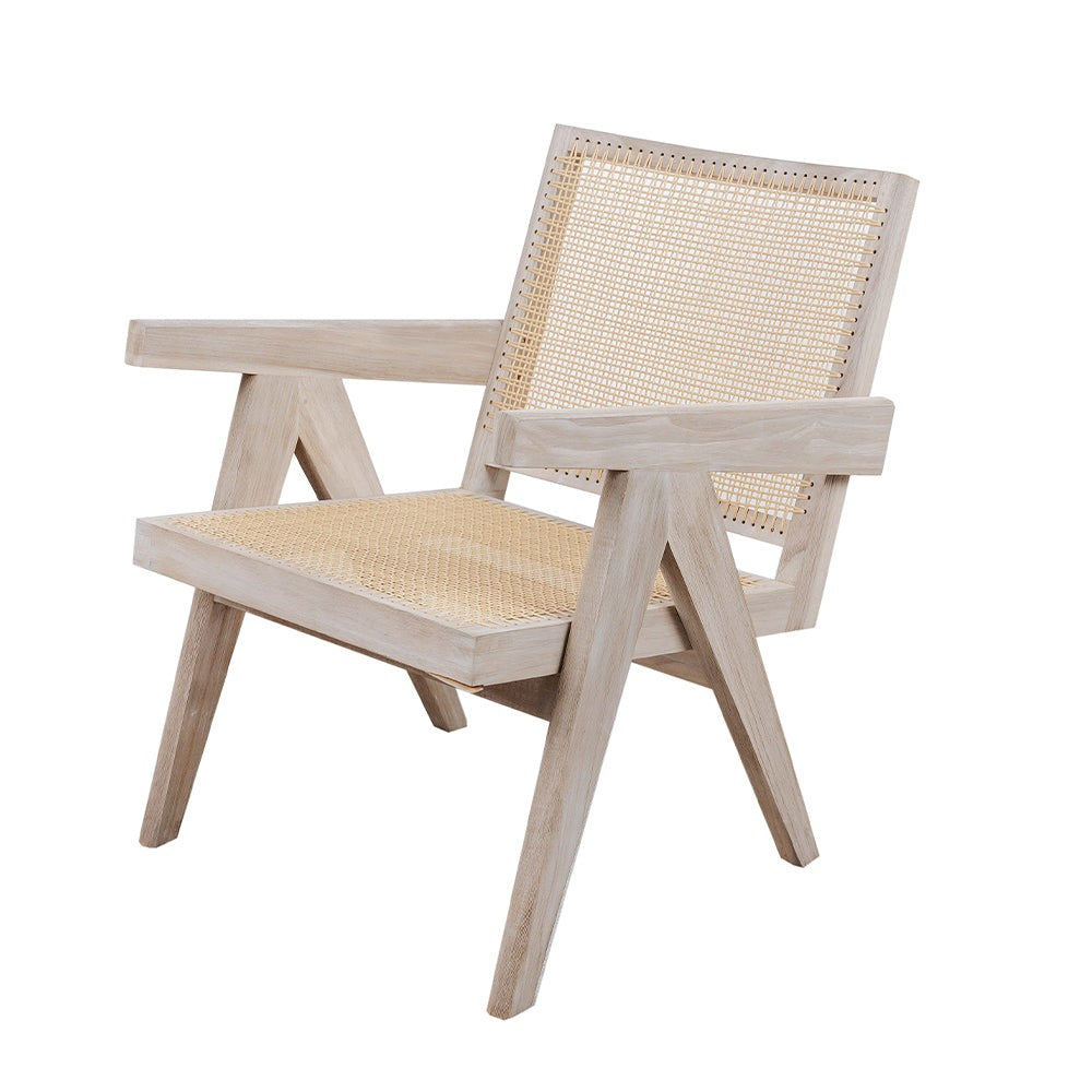 Jeanneret Arm Chair - Grey Teak-France & Son-FL1317GREY-SYN-Outdoor Lounge Chairs-1-France and Son