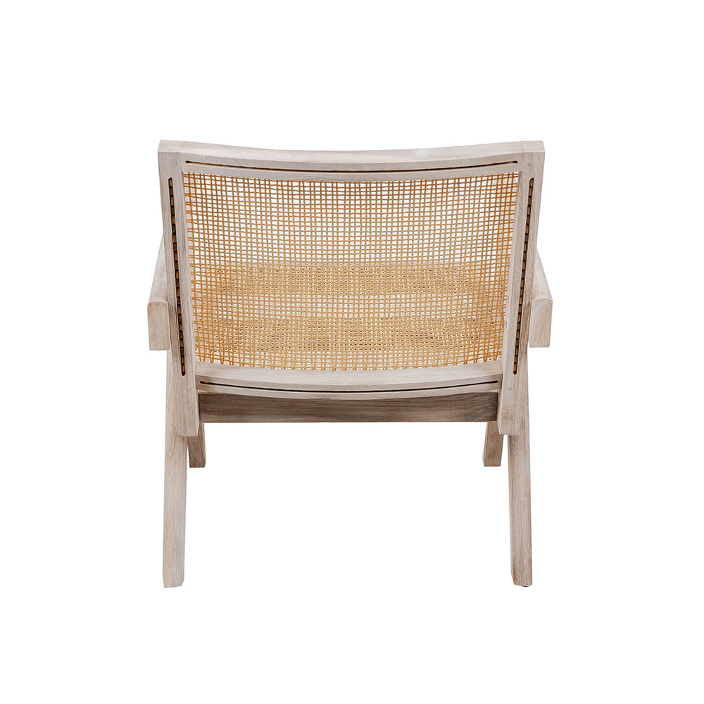 Jeanneret Lounge Chair with Arms - Grey Teak with Hand Caned Seat-France & Son-FL1317GREY-SYN-Outdoor Lounge Chairs-5-France and Son