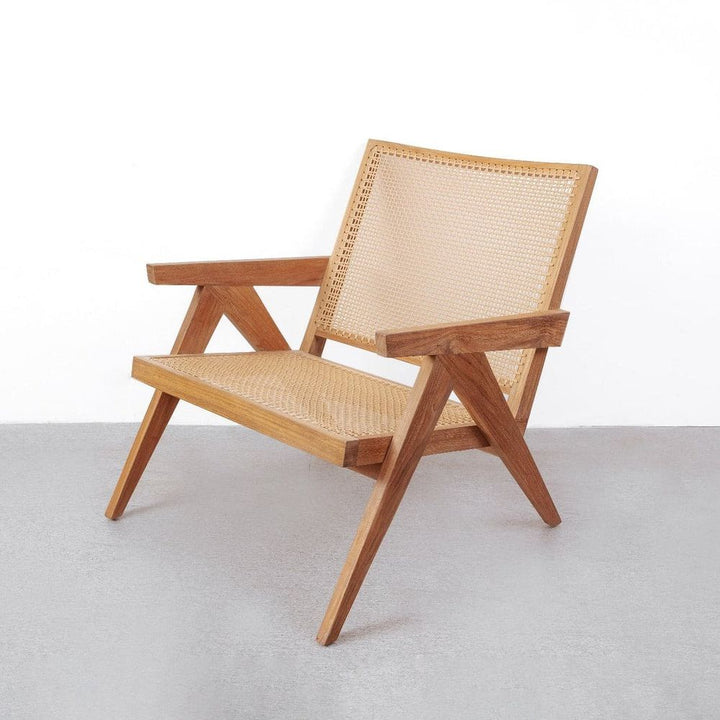 Jeanneret Lounge Chair - Natural-France & Son-FL1317NTRL-SYN-Lounge Chairs-1-France and Son