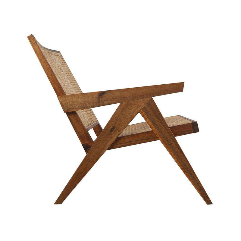 Jeanneret Lounge Chair with Arms - Natural Acacia-France & Son-FL1317NTRL-Lounge ChairsNatural-3-France and Son