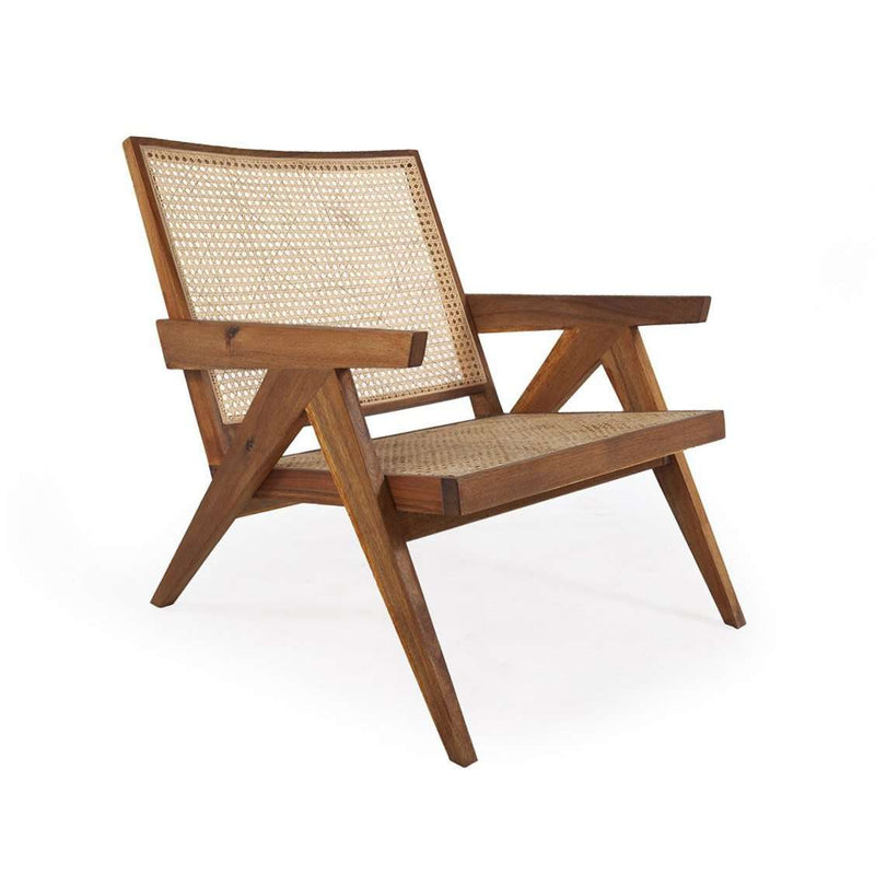 Jeanneret Lounge Chair with Arms - Natural Acacia-France & Son-FL1317NTRL-Lounge ChairsNatural-4-France and Son