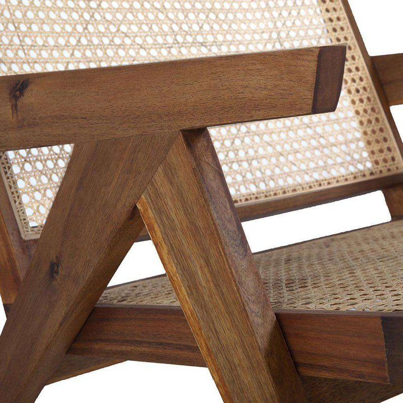 Jeanneret Lounge Chair with Arms - Natural Acacia-France & Son-FL1317NTRL-Lounge ChairsNatural-5-France and Son