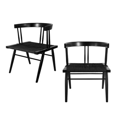 Mid Century Naka Teak Chair-France & Son-FL1321BLK-2pc-Dining ChairsSet of 2-Black-12-France and Son