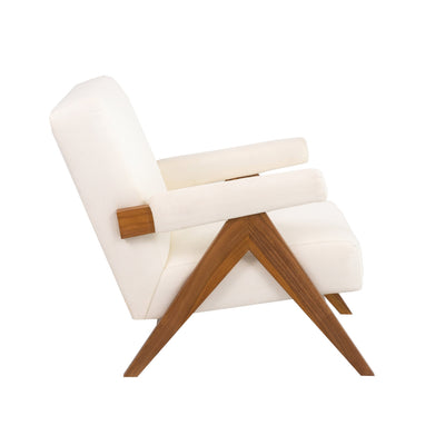 Jeanneret Upholstered Lounge Chair-France & Son-FL1322BGE-Lounge Chairs-3-France and Son