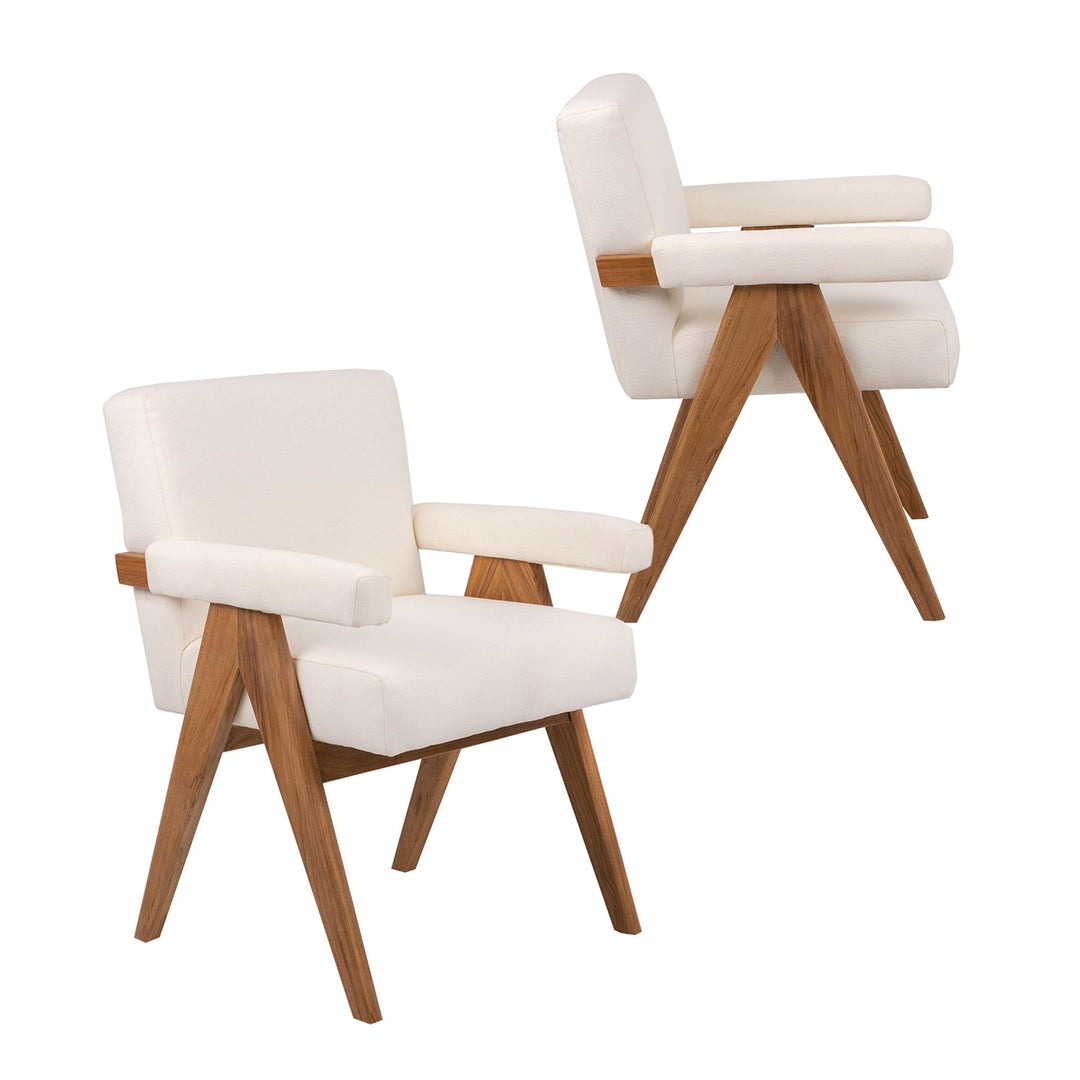 Jeanneret Dining Armchair - Upholstered-France & Son-FL1324NTRL-2pc-Dining ChairsSet of 2-Natural-13-France and Son