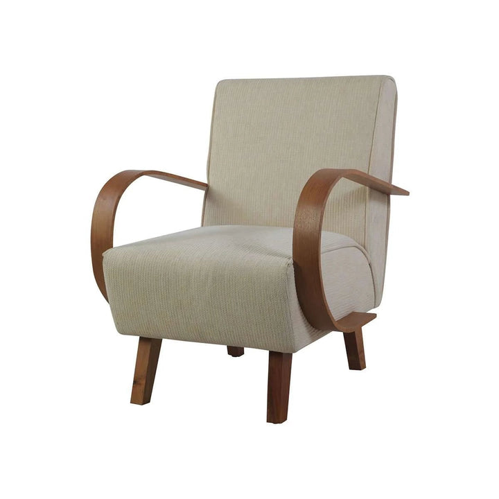 Mid Century Teak Halabala Armchair-France & Son-FL1327BEIGE-Lounge ChairsBeige-Single-1-France and Son