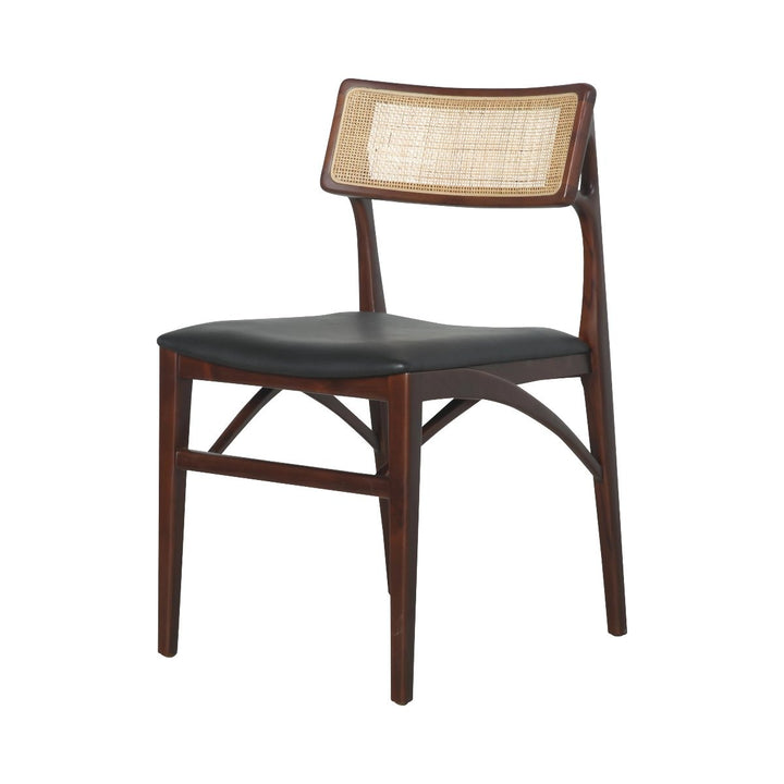 Razzia Cane Dining Chair with Seat Pad-France & Son-FL1331BLK-Dining ChairsBrown Frame-5-France and Son