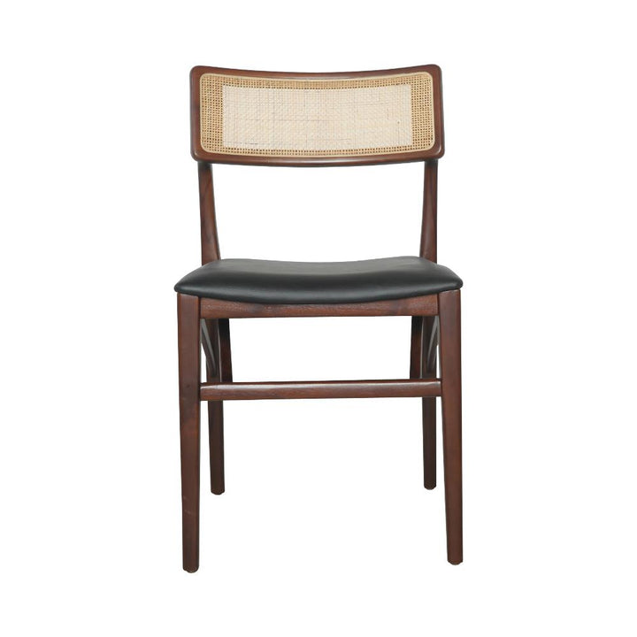 Razzia Cane Dining Chair with Seat Pad-France & Son-FL1331BLK-Dining ChairsBrown Frame-1-France and Son