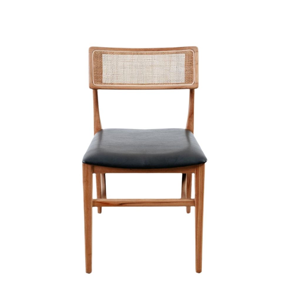 Razzia Cane Dining Chair With Seat Pad France & Son FL1331BLK