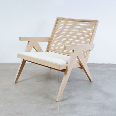 Jeanneret Teak Lounge Chair with Seat Pad-France & Son-FL1337-Lounge ChairsWhitewashed-1-France and Son
