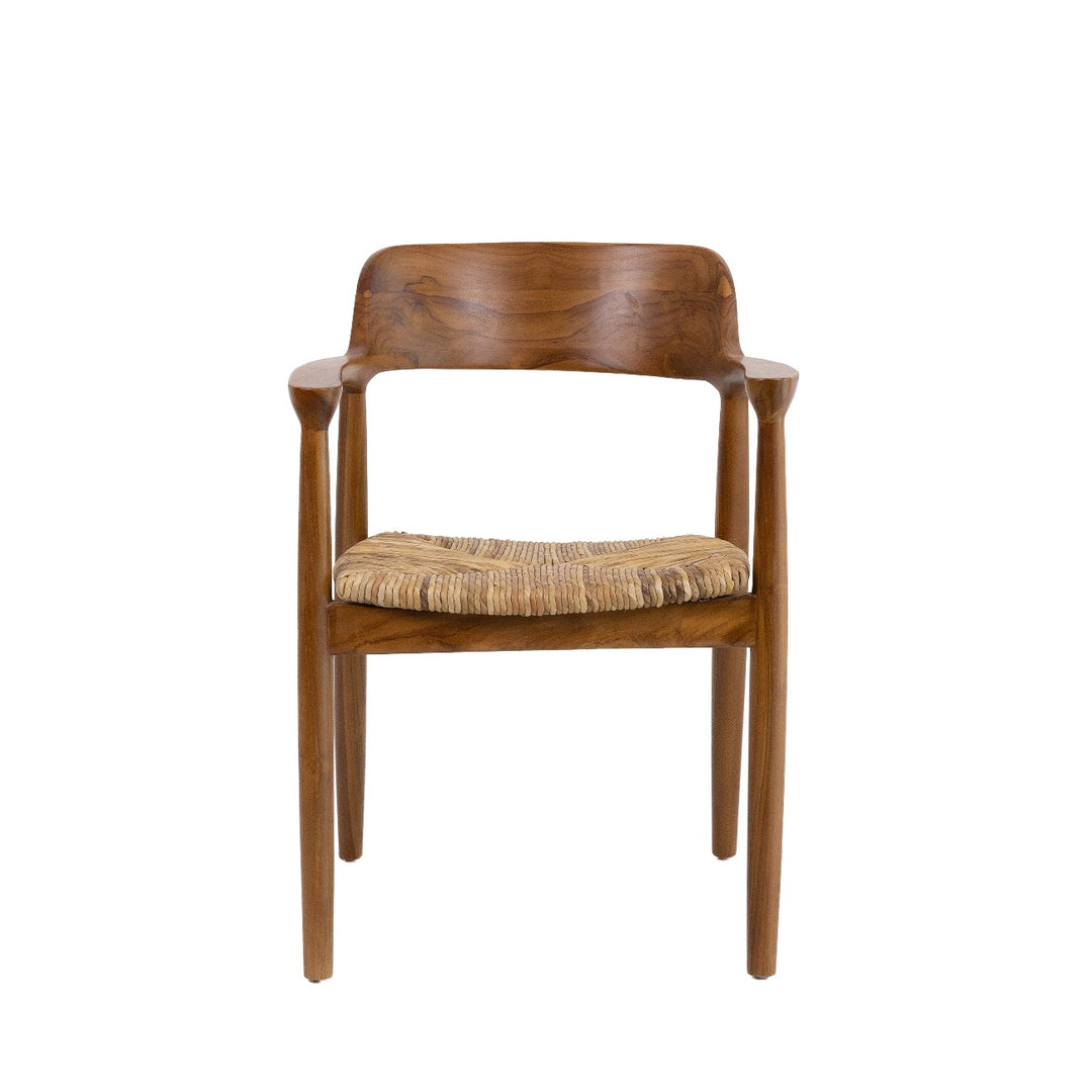 Pavels Woven Seat Dining Chair-France & Son-FL1351NEW-Dining ChairsNatural Teak-3-France and Son