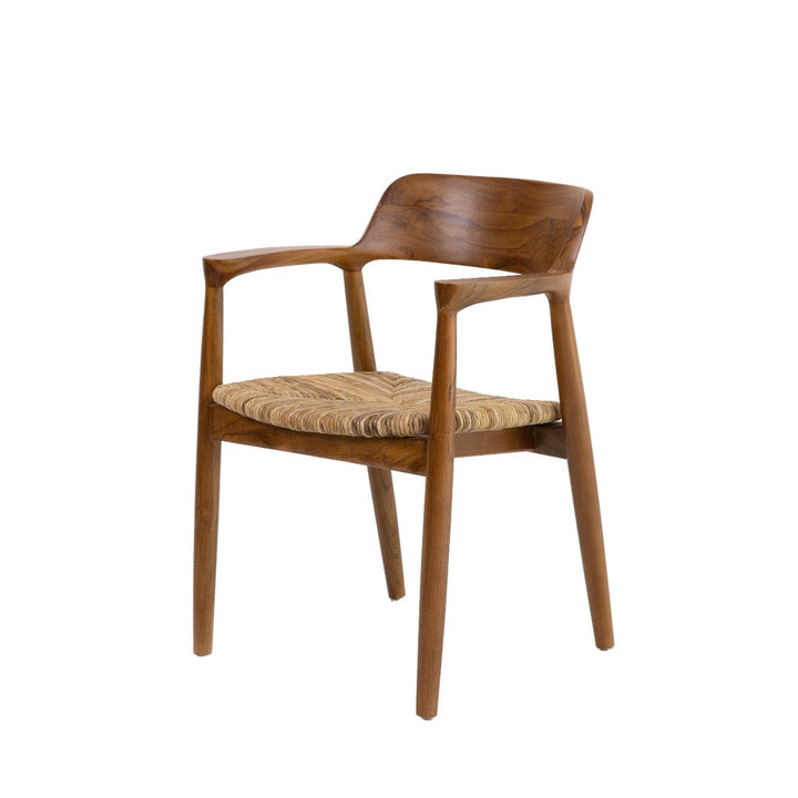 Pavels Woven Seat Dining Chair-France & Son-FL1351NEW-Dining ChairsNatural Teak-1-France and Son