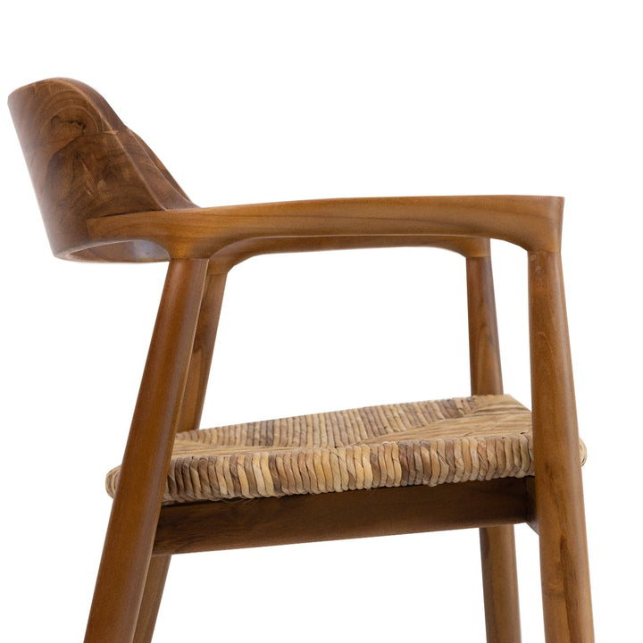 Pavels Woven Seat Dining Chair-France & Son-FL1351NEW-Dining ChairsNatural Teak-5-France and Son