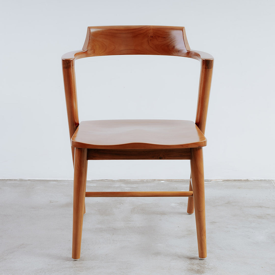 Teak Elbow Z Dining Chair-France & Son-FL1352IVORY-Dining ChairsIvory-6-France and Son