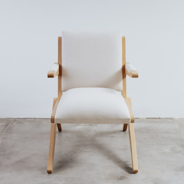 Jeanneret Compass Chair with Off-White Fabric-France & Son-FL1353-Lounge Chairs-4-France and Son
