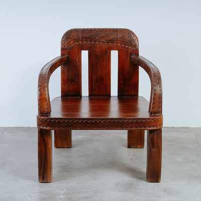 Carved Ezequiel Lounge Chair-France & Son-FL1358-Lounge Chairs-5-France and Son
