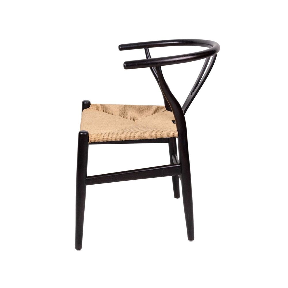 Teak Wishbone Hand Woven Y Chair Inspired by Hans Wegner
