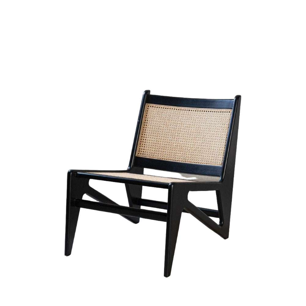 Jeanneret Kangaroo Lounge Chair with Cutout-France & Son-FL1390BLK-Lounge ChairsBlack Mahogany-1-France and Son