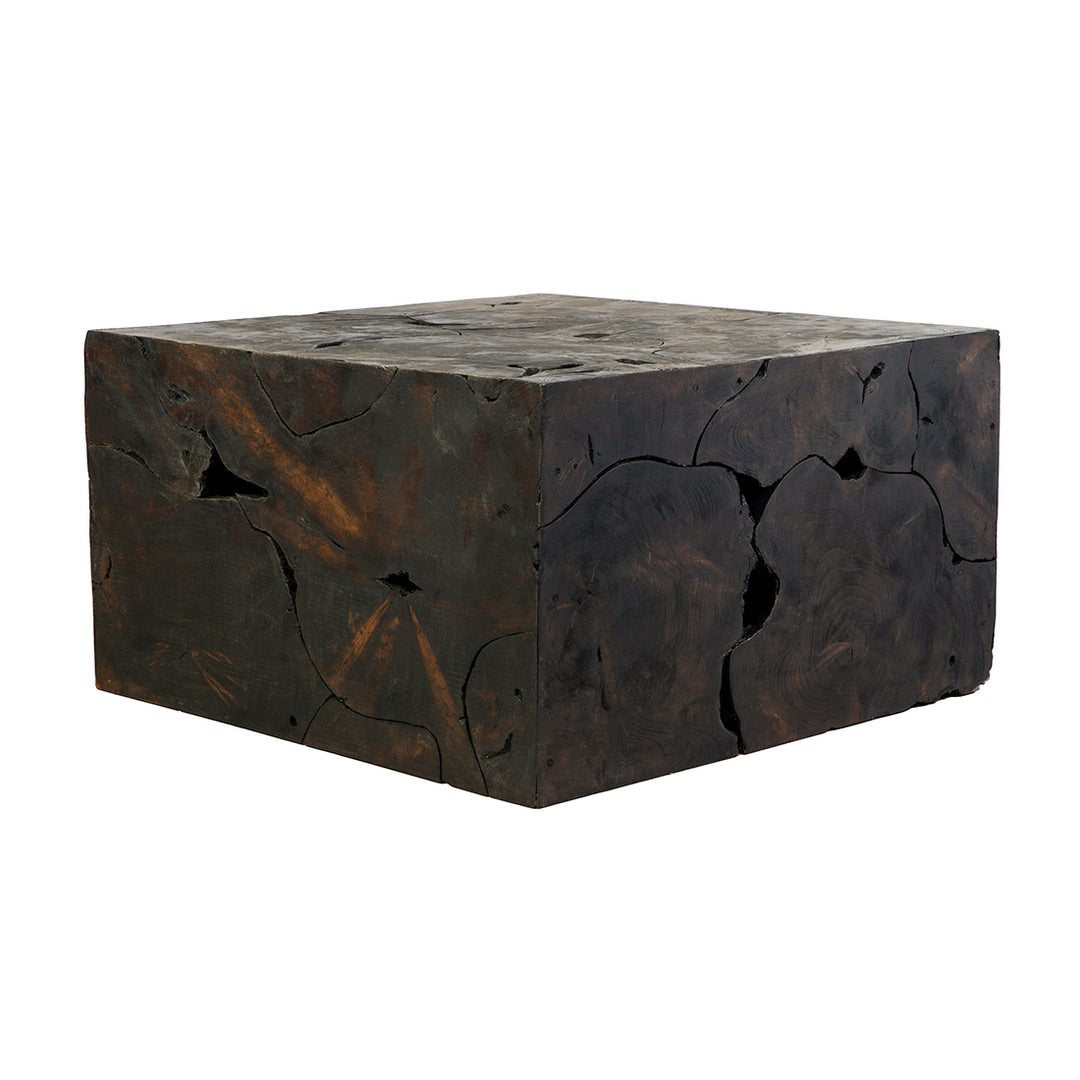Teak Wood Organic Coffee Table - Square-France & Son-FL1414BLK-Coffee TablesBlack-4-France and Son