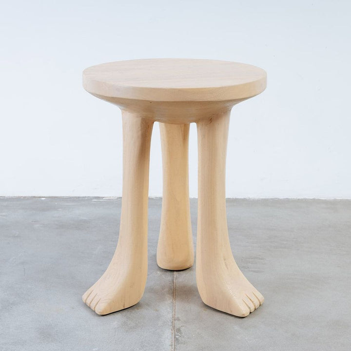 Paw Foot Pedestal Side Table-France & Son-FL1433IVORY-Side Tables-4-France and Son
