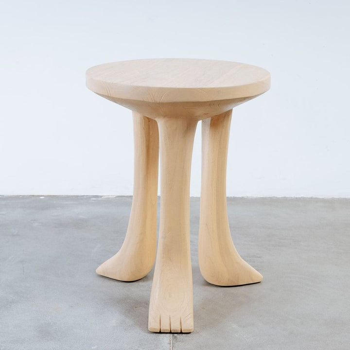 Paw Foot Pedestal Side Table-France & Son-FL1433IVORY-Side Tables-1-France and Son