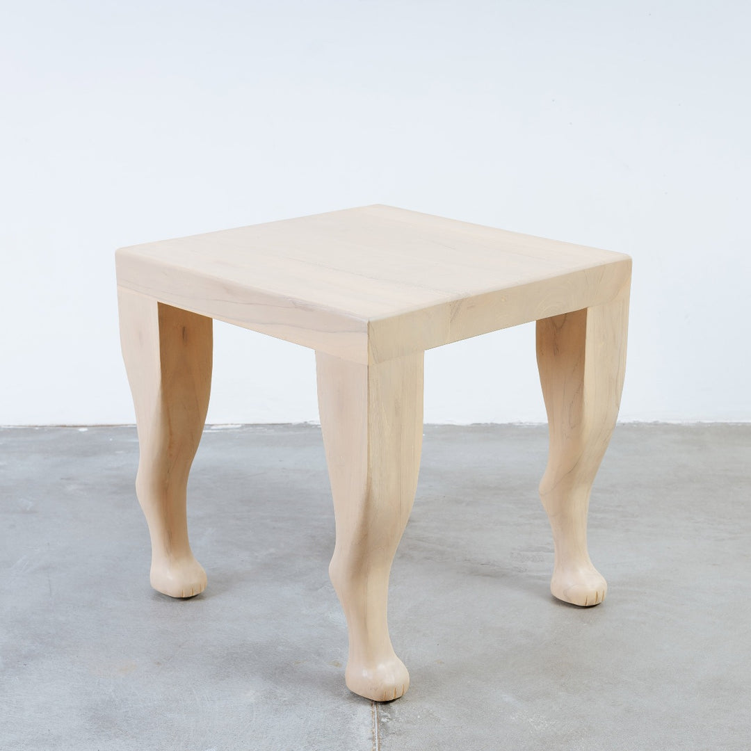 Paw Foot End Table-France & Son-FL1434IVORY-Side TablesSquare-1-France and Son