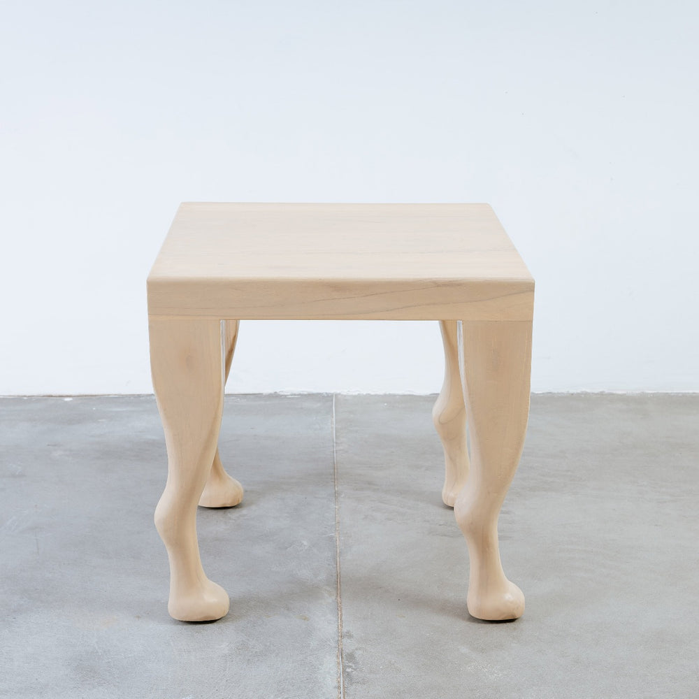 Paw Foot End Table-France & Son-FL1434IVORY-Side TablesSquare-2-France and Son