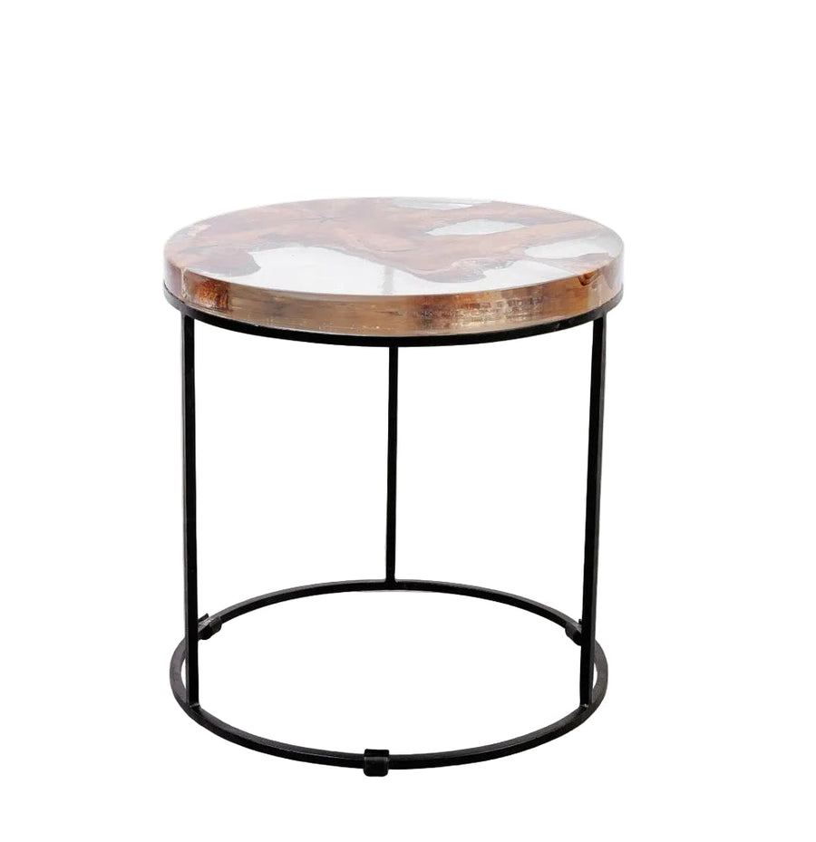 Cenric Teak and Resin Side Table-France & Son-FL1468-Side Tables-3-France and Son