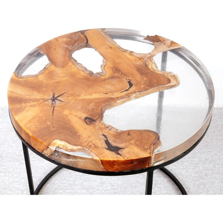 Cenric Teak and Resin Side Table-France & Son-FL1468-Side Tables-2-France and Son