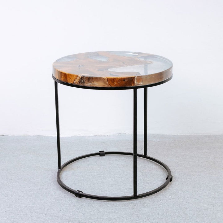 Cenric Teak and Resin Side Table-France & Son-FL1468-Side Tables-1-France and Son