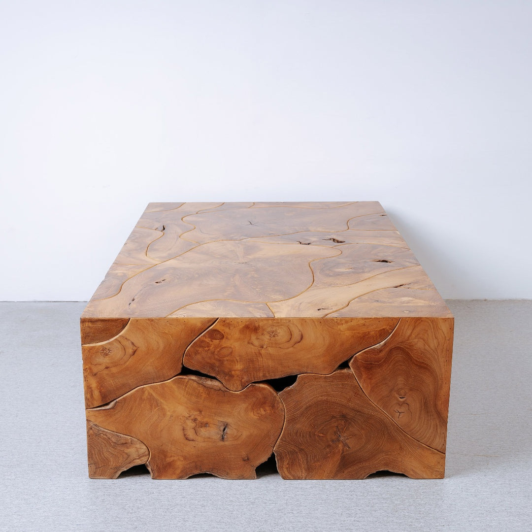 Teak Wood Organic Coffee Table - Rectangle-France & Son-FL1470L-Coffee Tables-4-France and Son