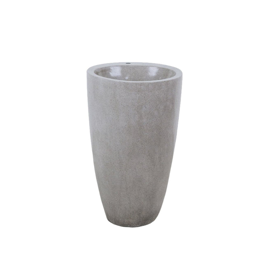 Alani Stone Pedestal Sink-France & Son-FL1605GREY-Bathroom Sinks-2-France and Son