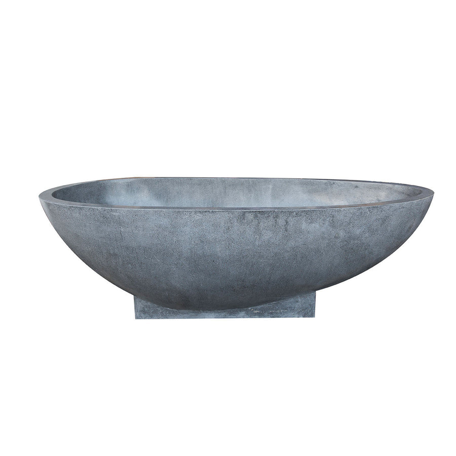Terrazzo Stone Freestanding Bath Tub - Grey-France & Son-FL1701STONE-Bathtubs-1-France and Son