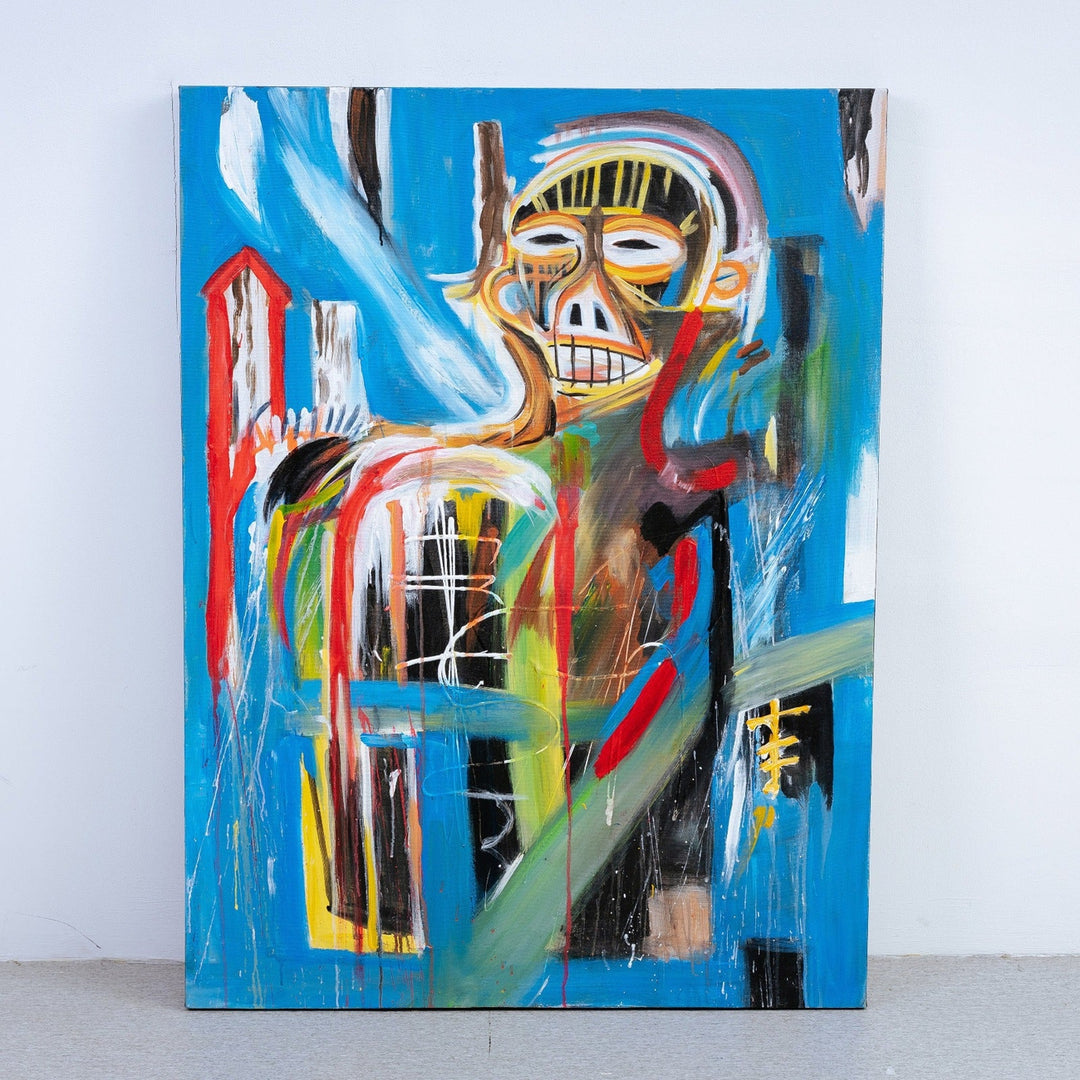 Not Basquiat Oil on Canvas-France & Son-FL9089-Wall Art-1-France and Son