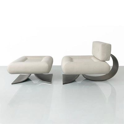 Niemeyer Lounge Chair and Ottoman-France & Son-FMC021OWHT-Lounge Chairs-1-France and Son