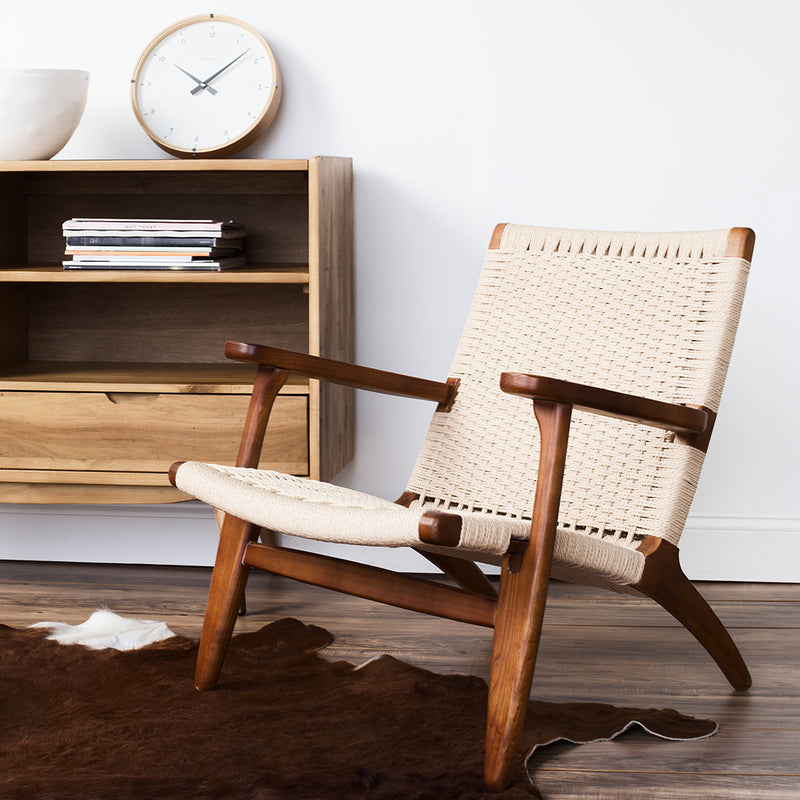 Wegner CH25 Lounge Chair-France & Son-FRC086WALNUT-Lounge ChairsBrown-Single-2-France and Son