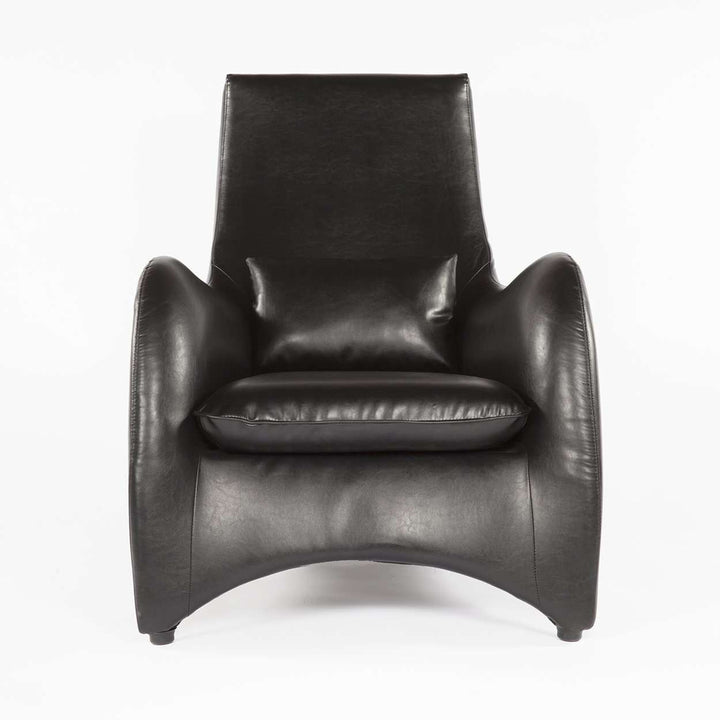 Modern Gerard Chair and Ottoman - Black-France & Son-FQC005BLKSET-Lounge Chairs-2-France and Son