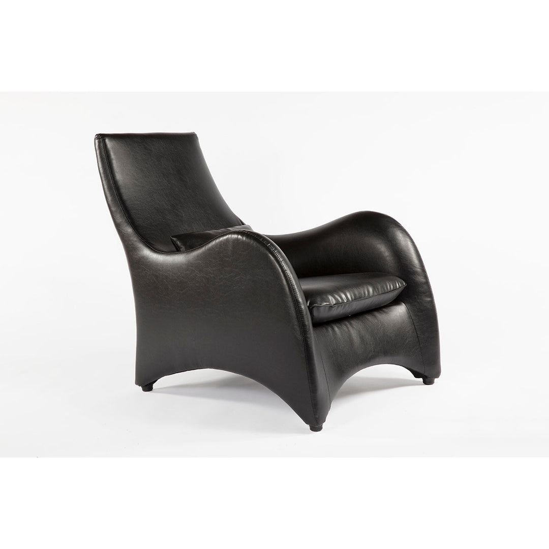 Modern Gerard Chair and Ottoman - Black-France & Son-FQC005BLKSET-Lounge Chairs-5-France and Son