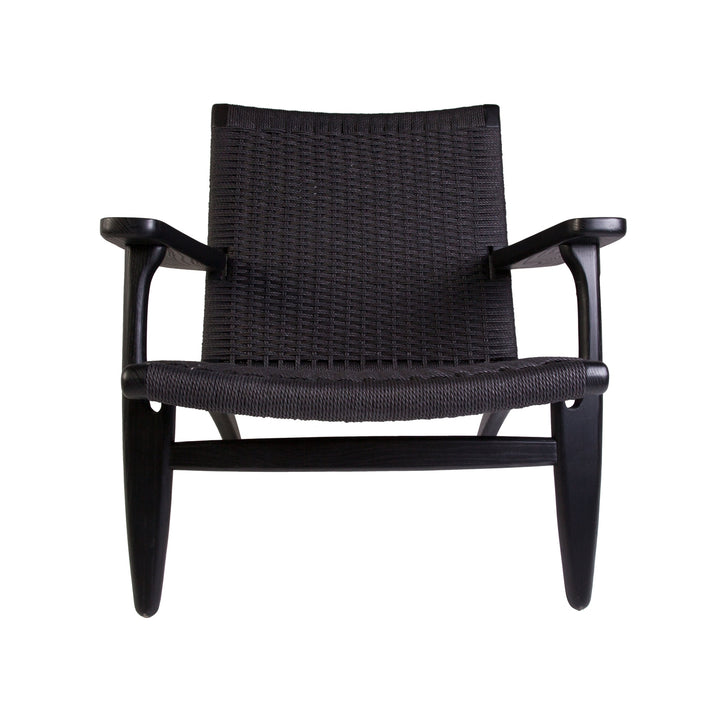 Wegner CH25 Lounge Chair-France & Son-FRC086BLKBLK-Lounge ChairsBlack-Single-13-France and Son