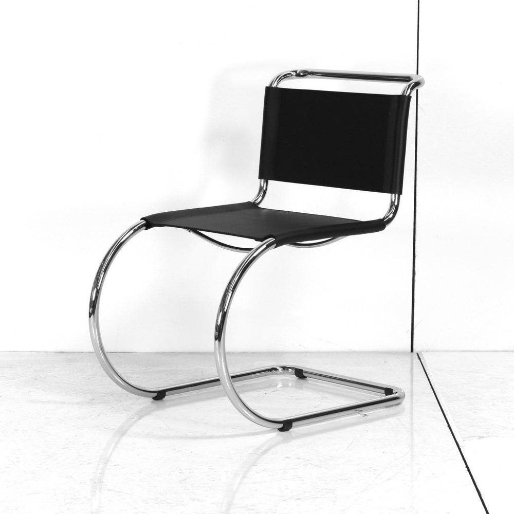 Italian Mies Van Der Rohe Leather Chair-France & Son-FSC120BLK-Dining ChairsSingle-1-France and Son