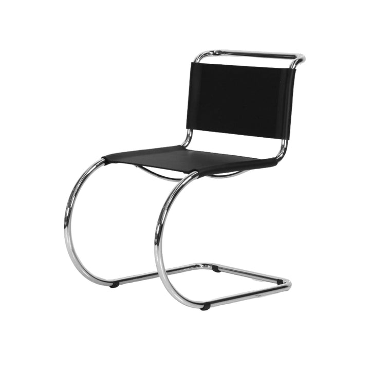 Italian Mies Van Der Rohe Leather Chair-France & Son-FSC120BLK-Dining ChairsSingle-1-France and Son