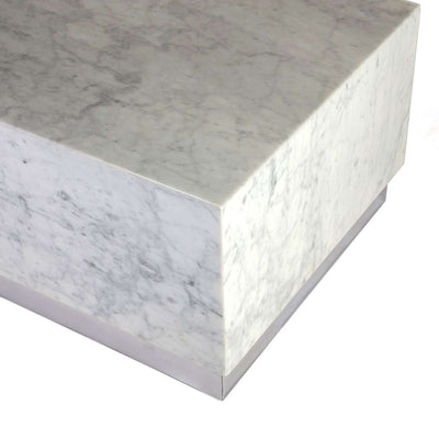 Carrera Marble Kubik Coffee Table - Large-France & Son-FV110WHT-Coffee Tables-2-France and Son