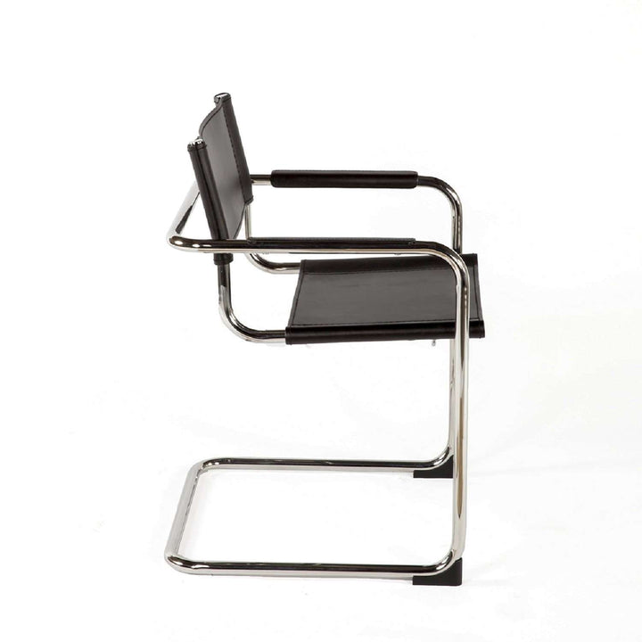 Bauhaus Cantilever Arm Chair-France & Son-FV220BLK-Dining Chairs-3-France and Son