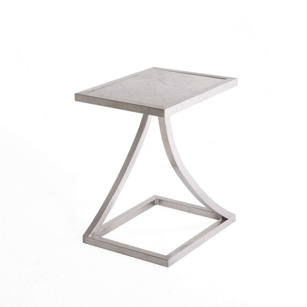 Twist Side Table with Carrara Marble Top