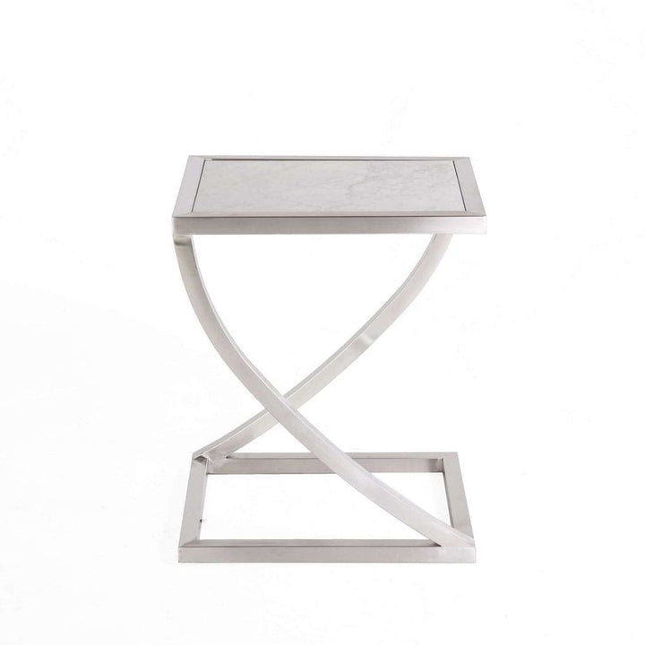 Twist Side Table with Carrara Marble Top