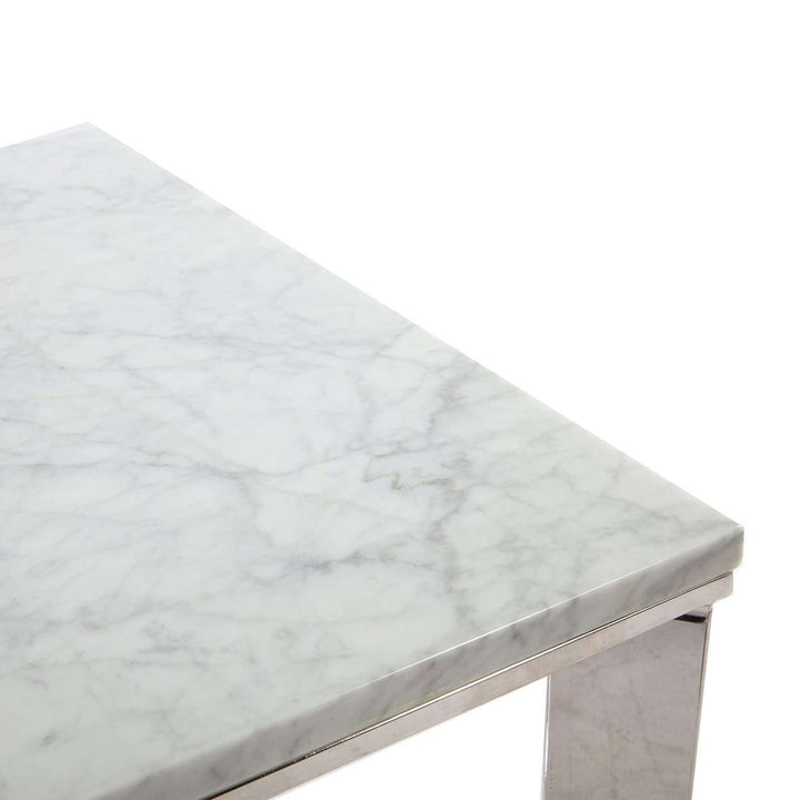 Carrara Marble Parma Table - Square-France & Son-FV8618WHT-Side Tables-3-France and Son