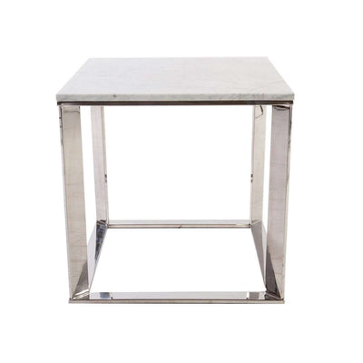 Carrara Marble Parma Table - Square-France & Son-FV8618WHT-Side Tables-2-France and Son