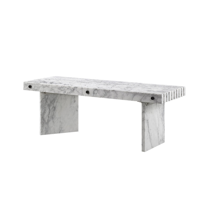 Leandro Carrara Marble Bench-France & Son-FV9872WHT-Benches-1-France and Son